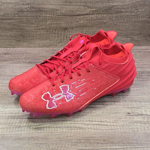 Under Armour Blur Smoke Suede 2.0 MC Men's 15 Red Football Cleats (3027978-600) - Picture 7 of 9